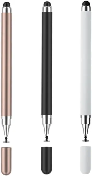 2-in-1 Stylus Pen for Touch Screen, 3pcs High Precision Universal Stylus Pen for iPad Compatible with Apple, iPhone, iPad, Android, Microsoft Tablets, Phones