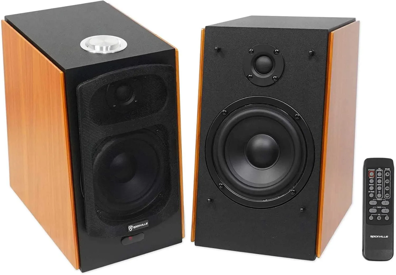 (2) RockvilIe HD5 5" Powered Studio Monitor Bluetooth Bookshelf Speakers