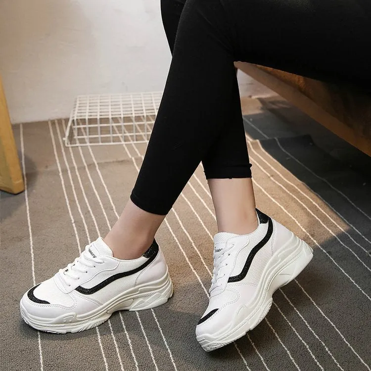 2018 Women Sneakers White Black Pink Platform Womens Casual Shoes Ladies Basket Femme Trainers Zapatillas Deportivas Mujer #8805