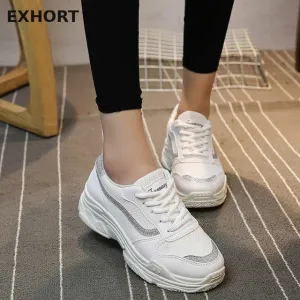 2018 Women Sneakers White Black Pink Platform Womens Casual Shoes Ladies Basket Femme Trainers Zapatillas Deportivas Mujer #8805