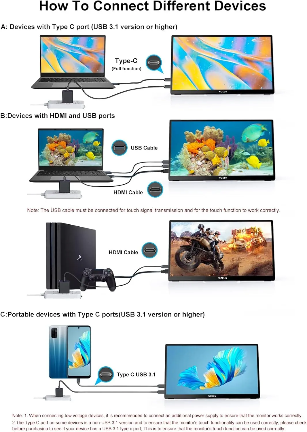 4K Portable Touch Monitor, 15.6" inch 3840 * 2160 UHD w/USB-C HDMI Laptop Monitor, 2000:1 100% RGB IPS Aluminum Alloy Shell,10-Point TouchDual Speaker, HDR, for Home, Work