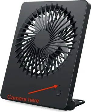 4K WiFi Camera in Desk Fan, Rechargeable Battery, Motion Detection for Home and Office Security Parental Monitoring of Underage Children