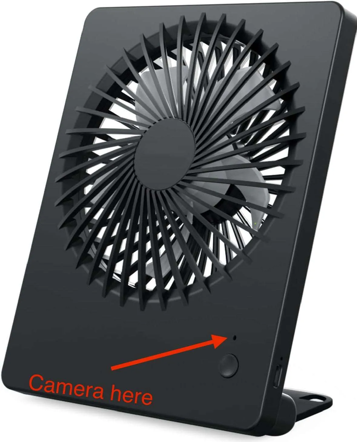 4K WiFi Camera in Desk Fan, Rechargeable Battery, Motion Detection for Home and Office Security Parental Monitoring of Underage Children