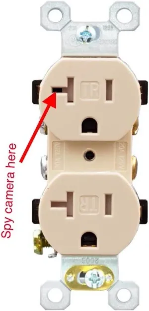 4K WiFi Wall Outlet Camera With Motion Detection with Audio Recording (Ivory) for Home and Office Security Parental Monitoring of Underage Children