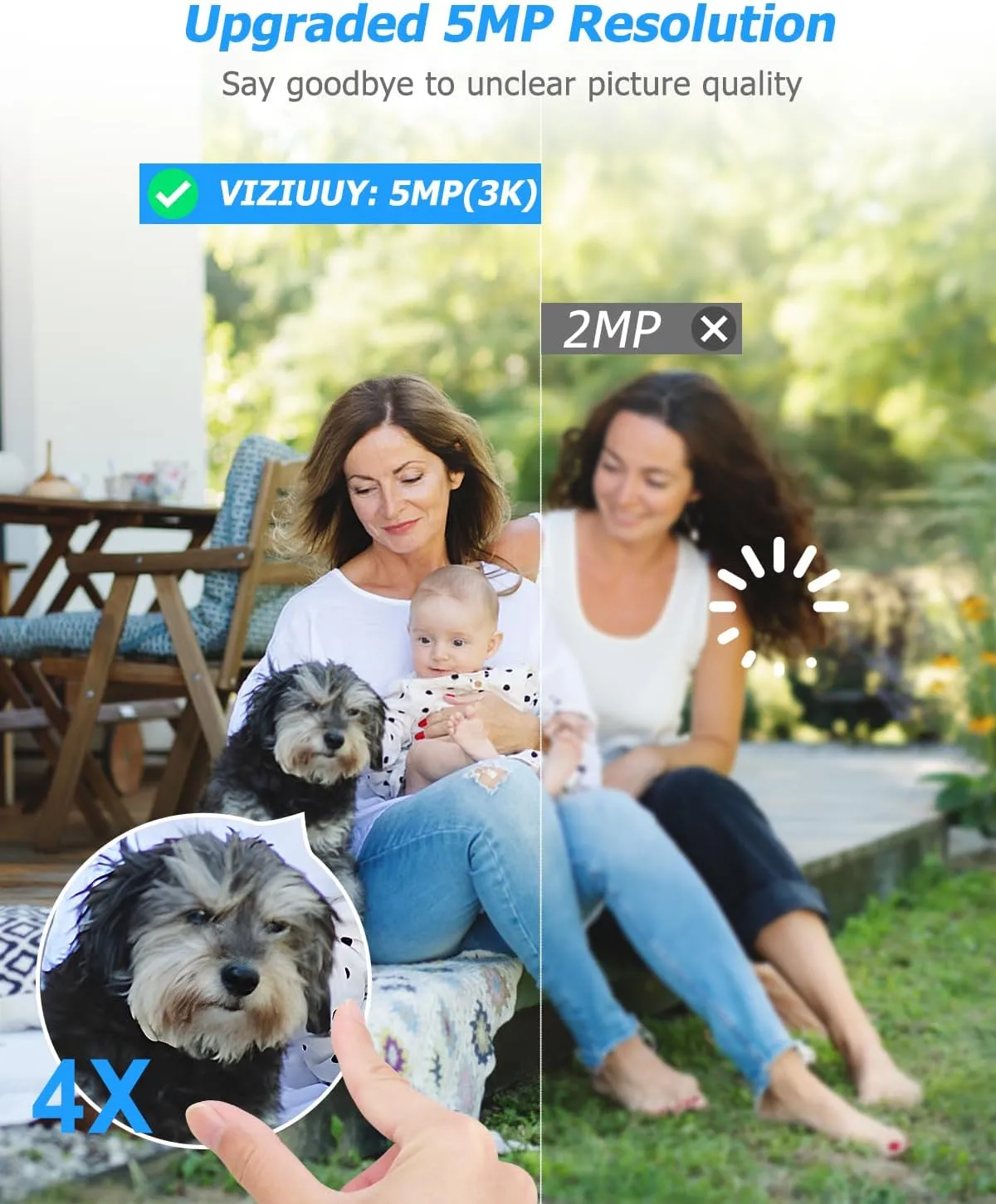 5MP 5G Security Camera Outdoor - 24/7 Recording Security Camera, WiFi Cameras for Home Security, Plug-in, 360Auto Tracking, Noise Detect, Sound Light Alerts,WiFi 6, Works with Alexa(2Pack)