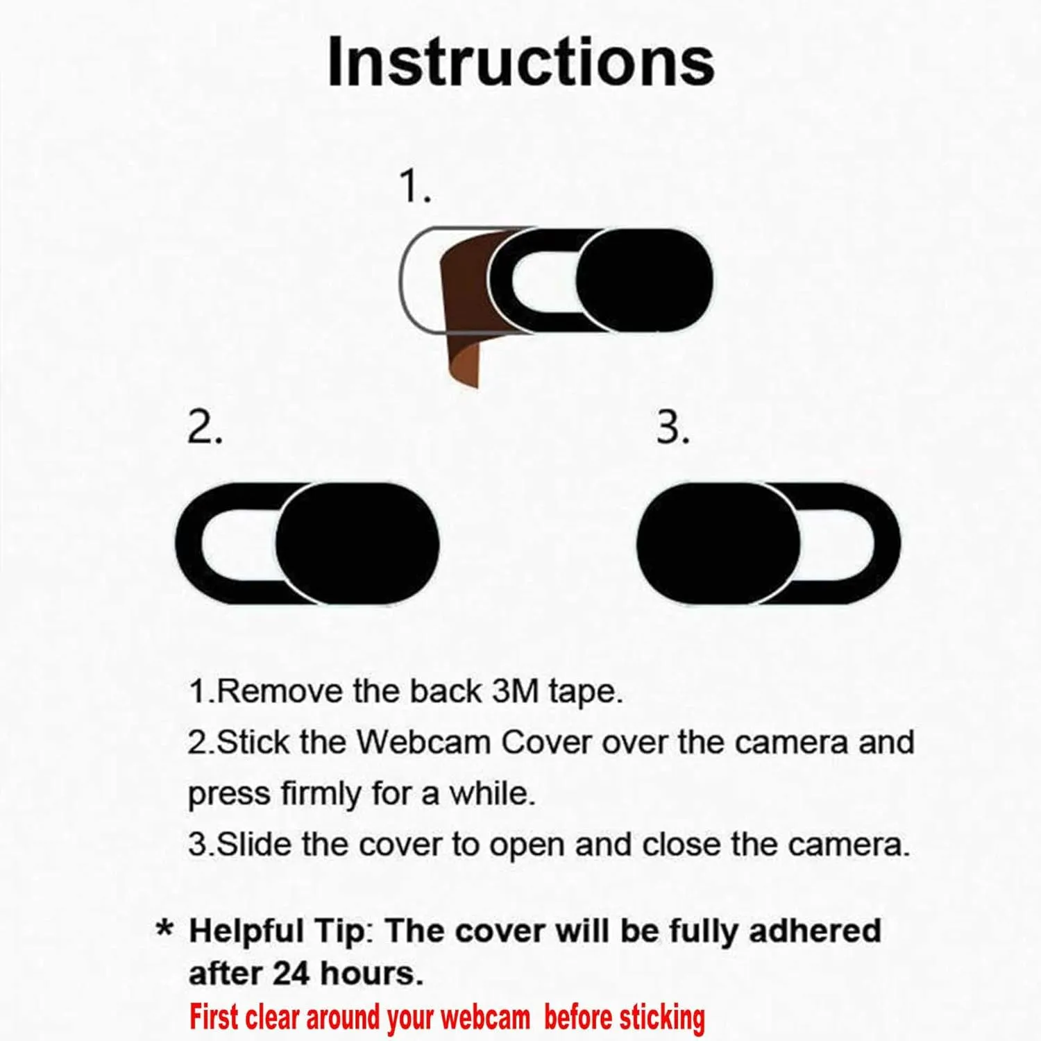 [6 Pack] Front Camera Cover, Ultra Thin, Laptop Camera Cover Slide, Strong Adhesive - 3Black 3White