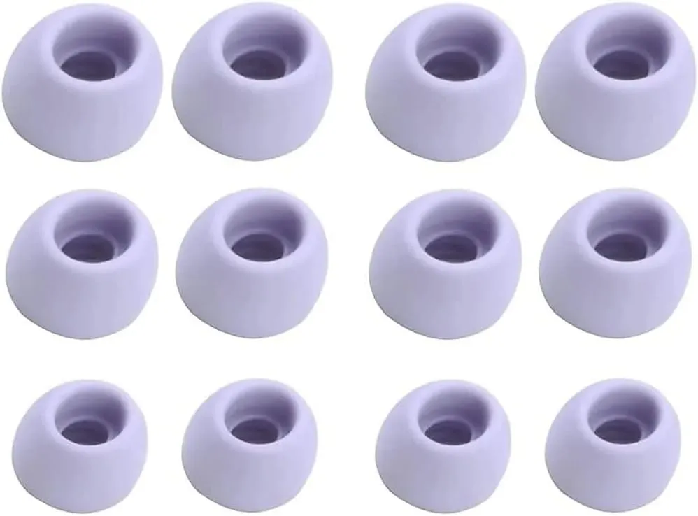 6 Pairs Replacement Eartips Silicone Buds Ear Tips S/M/L 3 Size Earbuds Set Compatible with Samsung Galaxy Buds Pro Earphone Ear Tips (6 Pairs, Purple)
