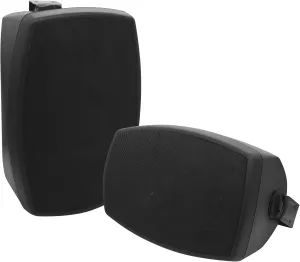 6.5 Inch Outdoor Waterproof Wall Mount Speakers - Bluetooth 5.3, Wired Wall Mount Active Speakers,Waterproof Weatherproof Design, Compatible with Home Theater/Patio/Garden (Pair Black)