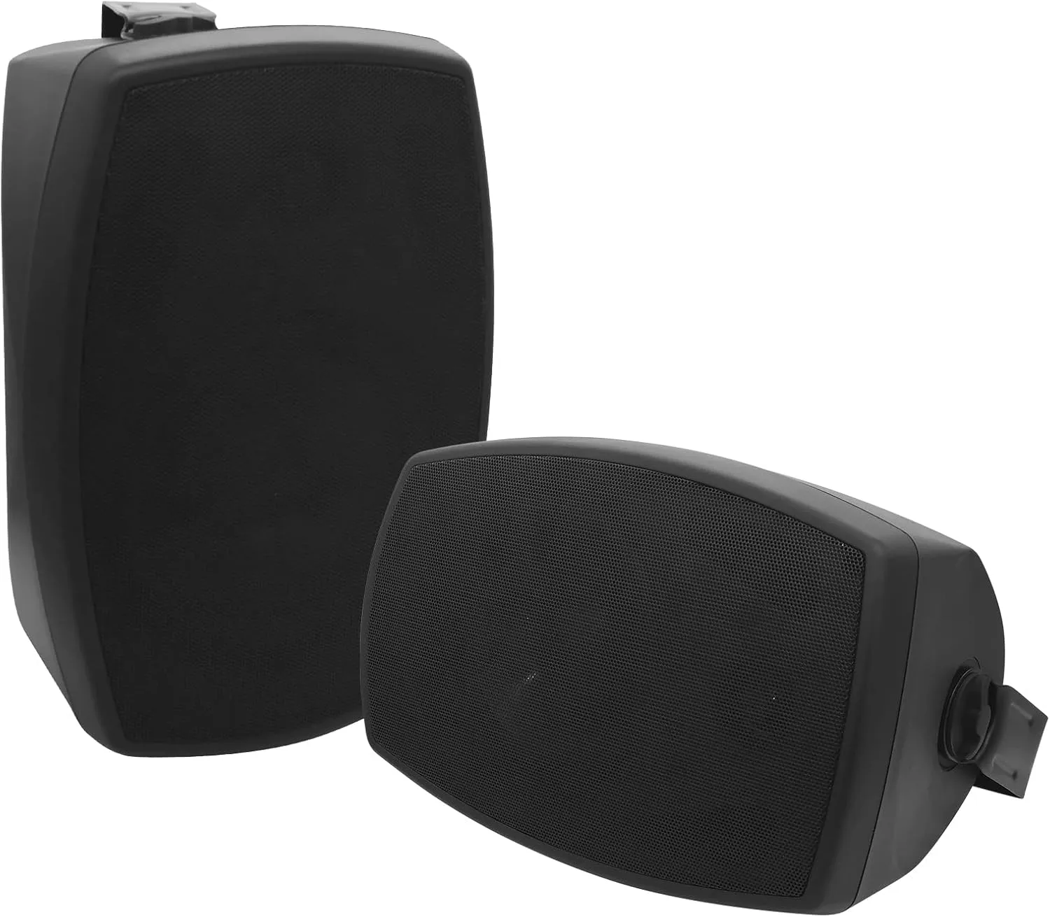 6.5 Inch Outdoor Waterproof Wall Mount Speakers - Bluetooth 5.3, Wired Wall Mount Active Speakers,Waterproof Weatherproof Design, Compatible with Home Theater/Patio/Garden (Pair Black)