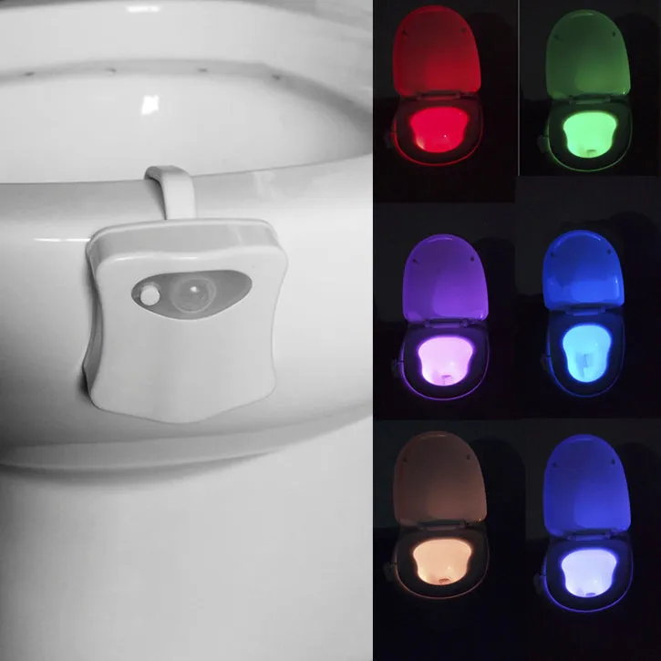 8-Color Motion Activated Toilet Nightlight (Fits ANY Toilet)