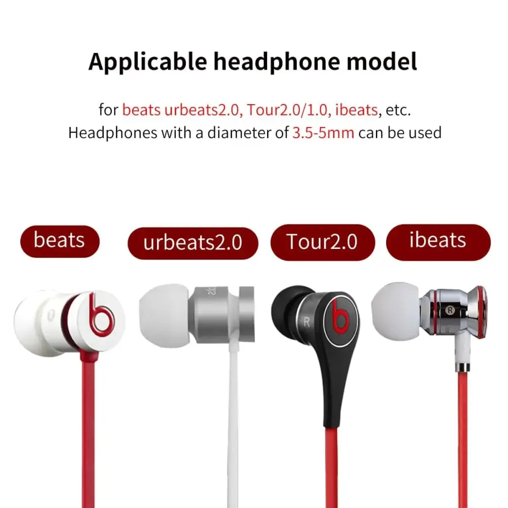8pcs Anti-slip Silicone Ear Tips for Beats Urbeats2.0 3.0, Tour2.0 1.0 Ibeats Beats x Neck-mounted Headphones