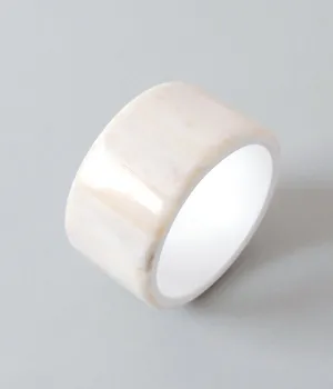 8UEDE/PATCH BONE CUFF / FLAT SHAPE(WHITE GROSS)