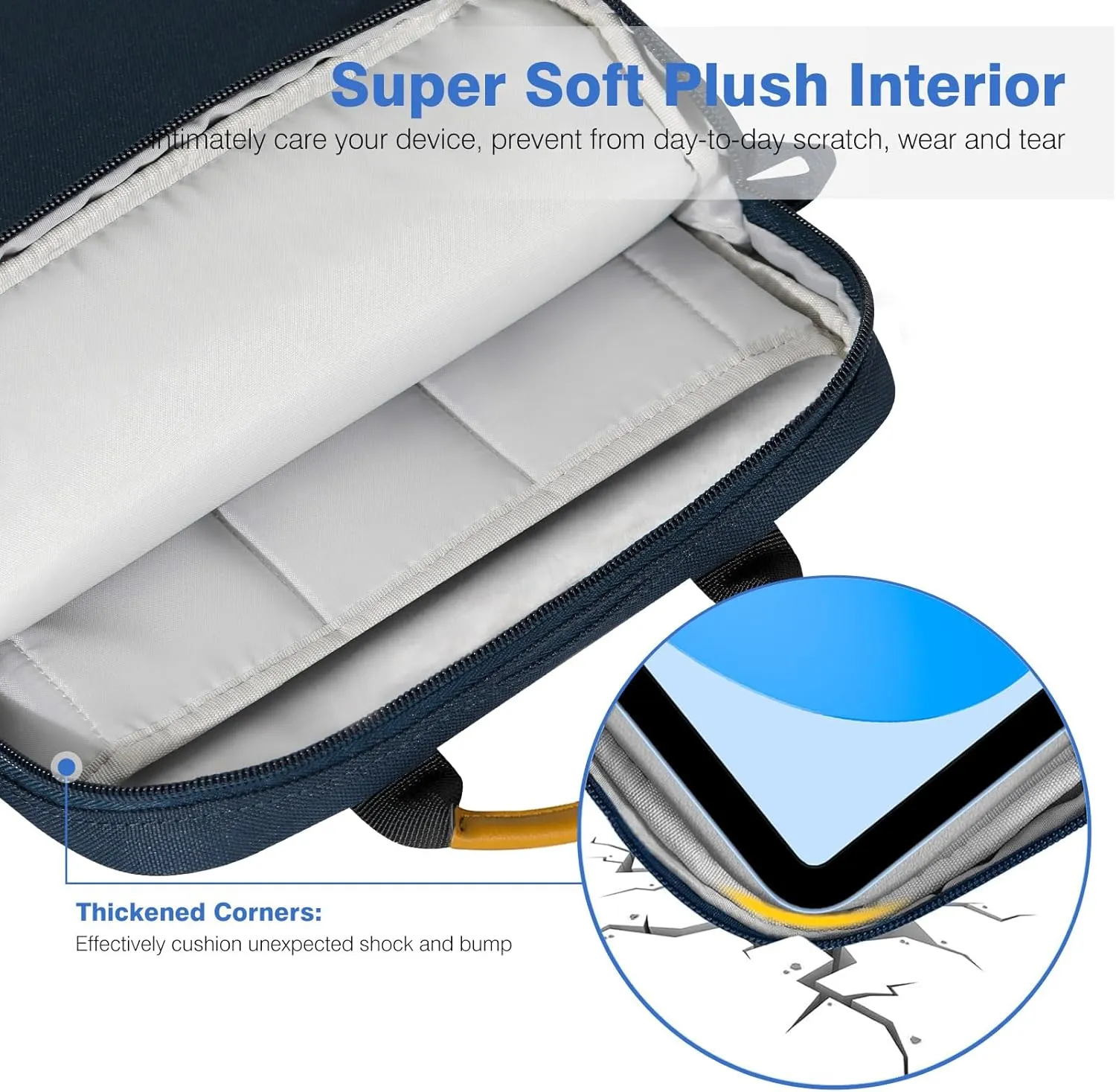 9-11 Inch Tablet Sleeve Bag Carrying Case with Shoulder Strap for iPad 10th Gen 10.9", iPad (A16) 11", i Pad 9/8/7th 10.2", i Pad Air/Pro 11", i-Pad Air 5/4, Galaxy Tab A9  Plus 11", Indigo