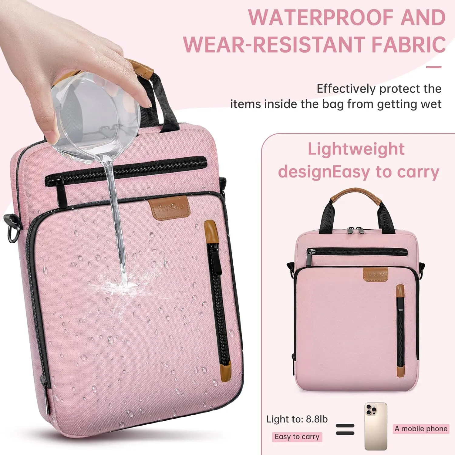 9-11 Inch Tablet Sleeve Bag,Padded Protective Travel Carrying Case for iPad Pro M4 11", iPad Air M2 5/4th 10.9", Air 3th 10.5", iPad 10th 10.9", 9/8/7th 10.2", Samsung Tab A9 /A8/A7/S8/S7, Pink