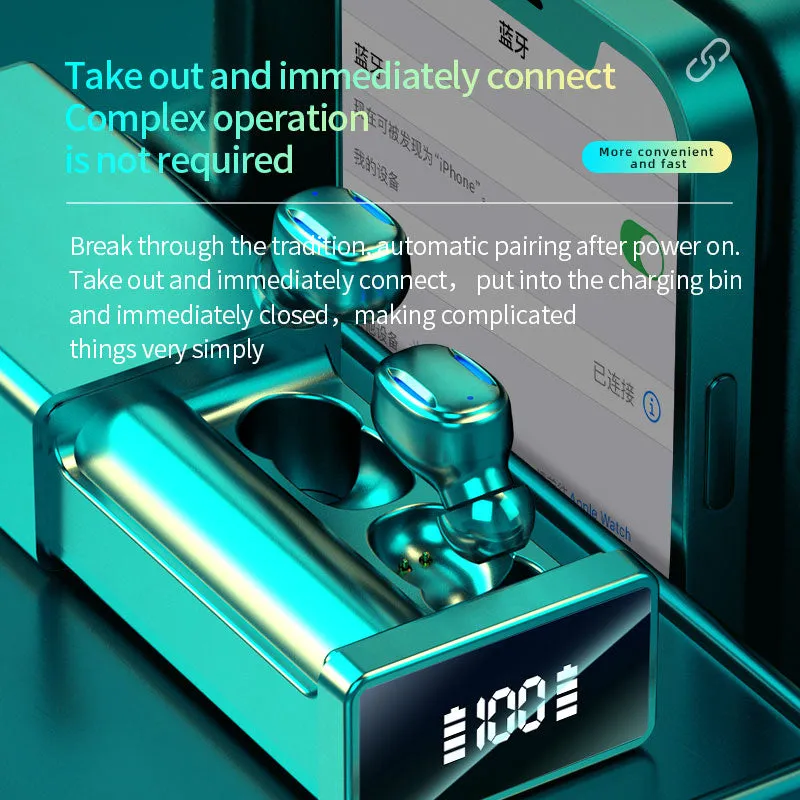 A22 Bluetooth Earphone Outdoor Sports Wireless Headset V5.3 with Charging Bin Display Touch Control Headphone Earbuds Waterproof