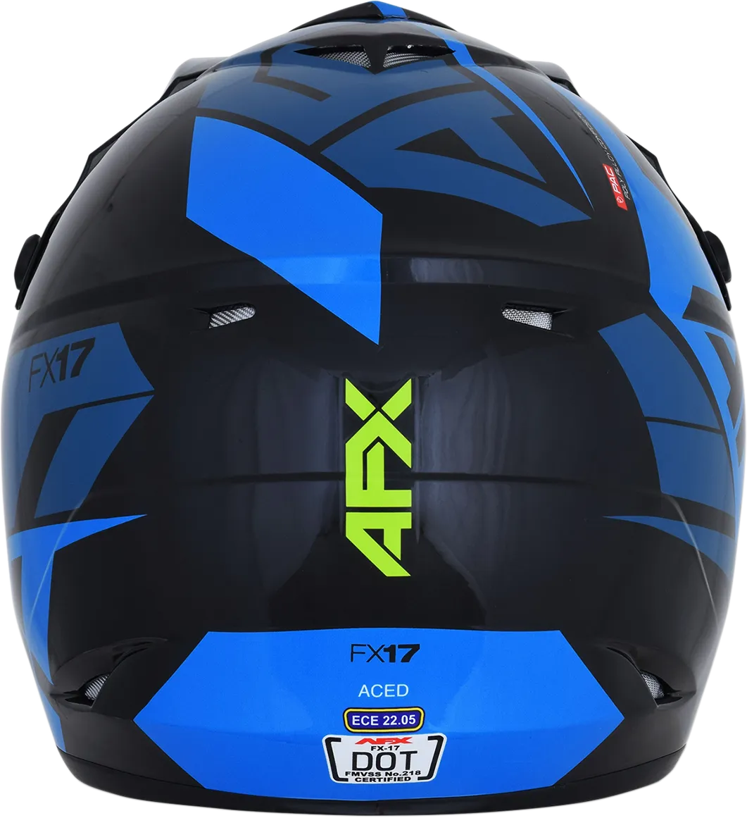 AFX FX-17 Helmet - Aced - Blue/Lime - 2XL 0110-6503