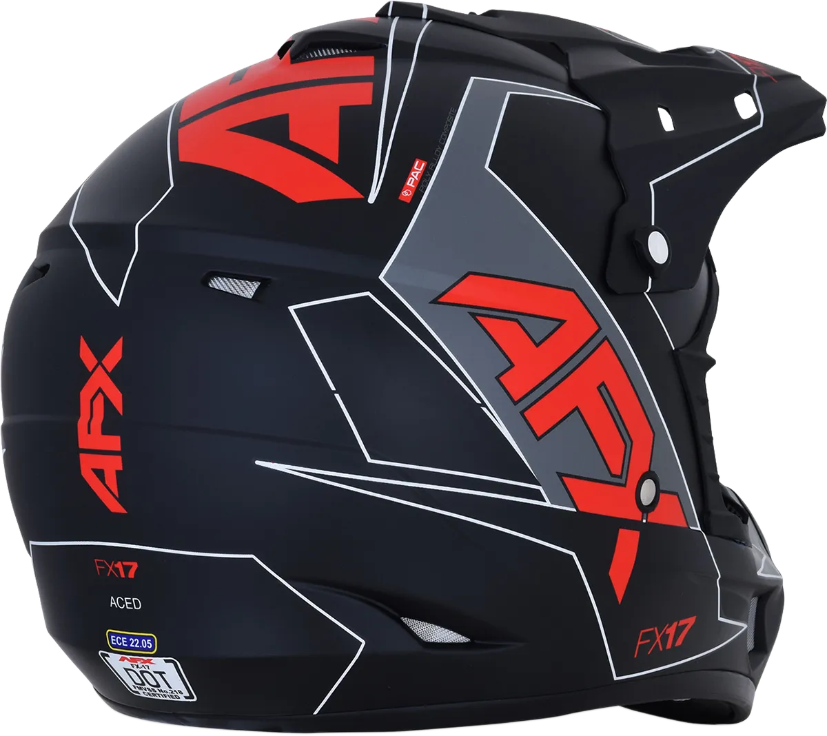 AFX FX-17 Helmet - Aced - Matte Black/Red - Small 0110-6484
