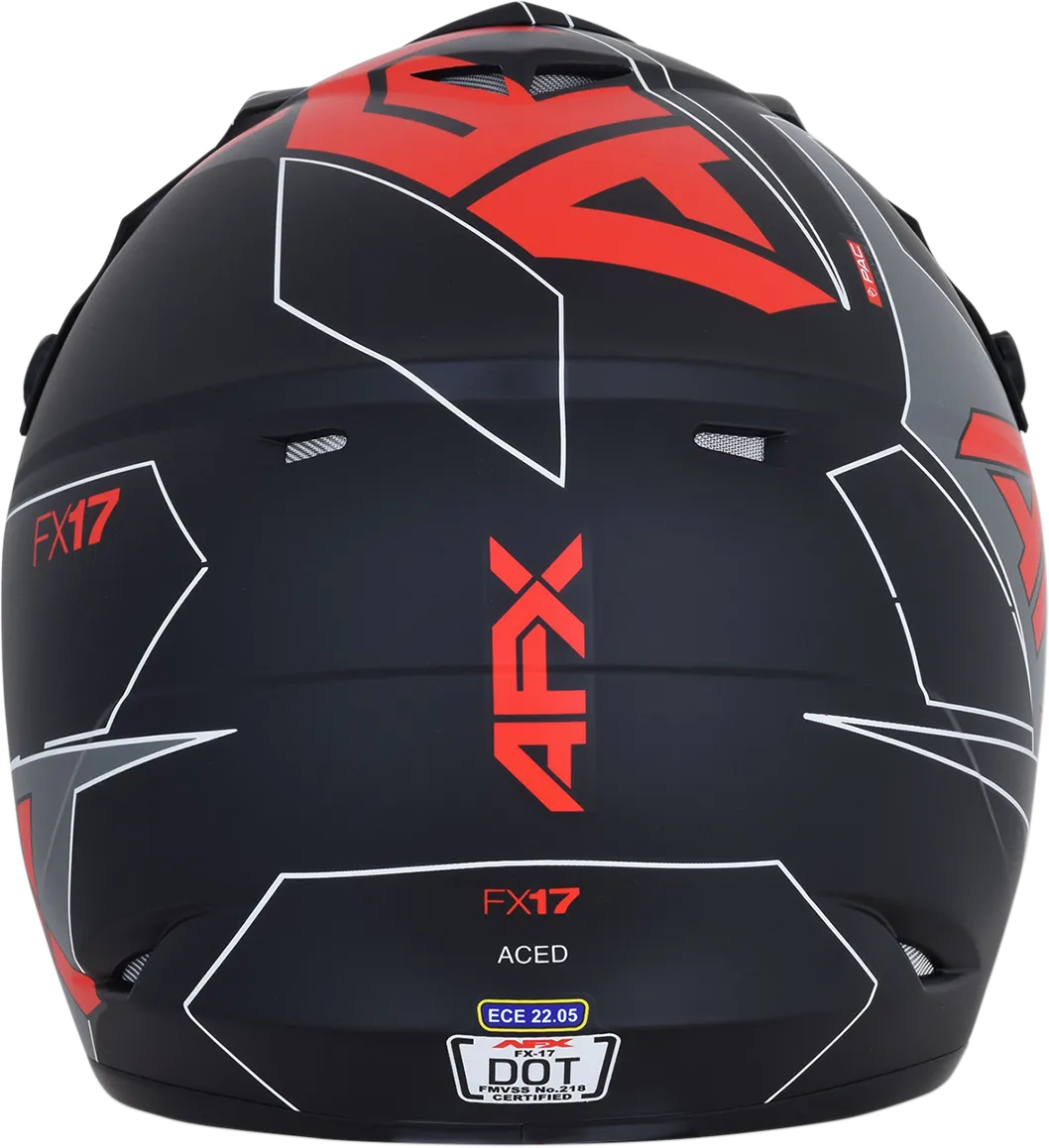 AFX FX-17 Helmet - Aced - Matte Black/Red - Small 0110-6484