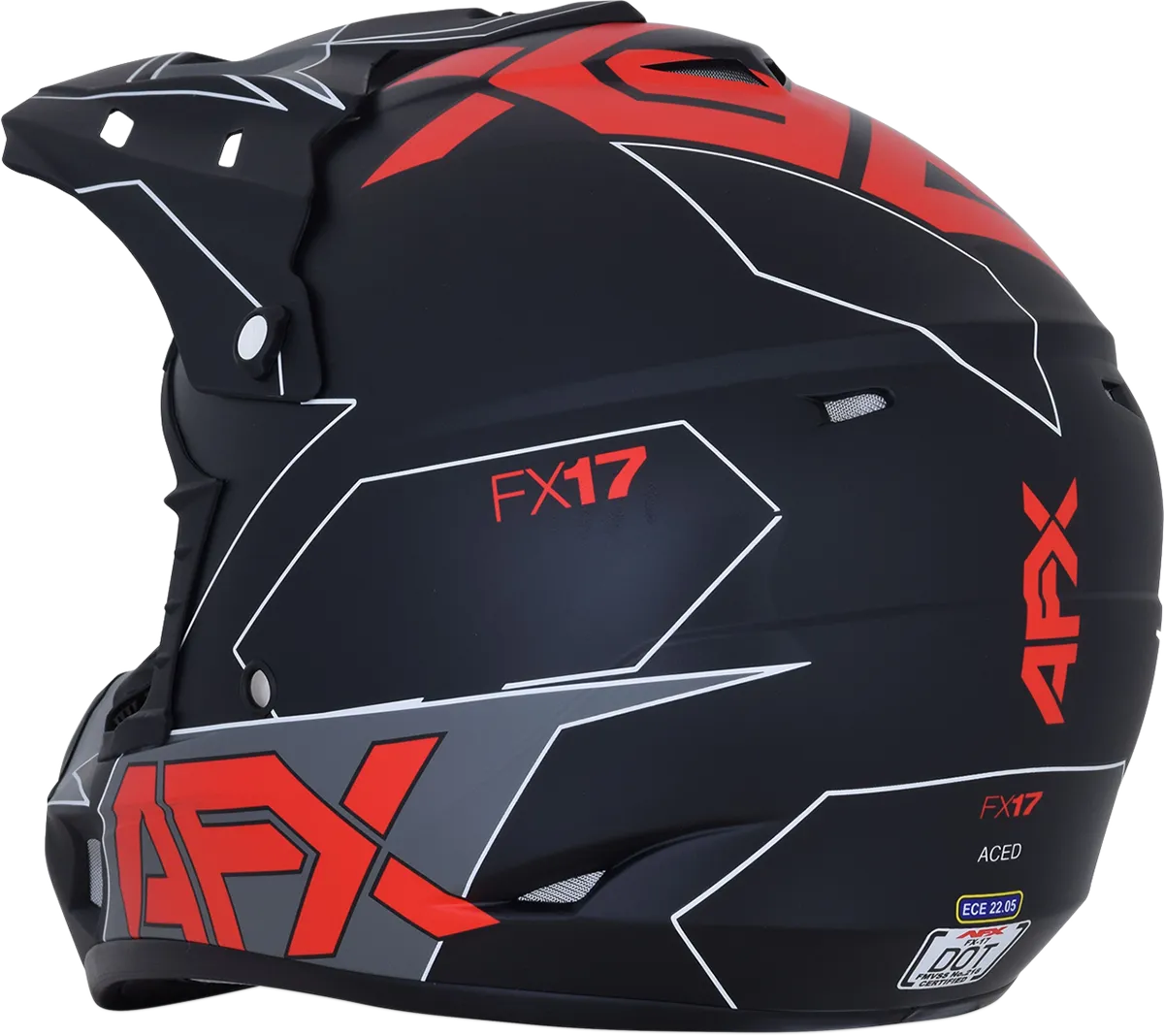 AFX FX-17 Helmet - Aced - Matte Black/Red - Small 0110-6484