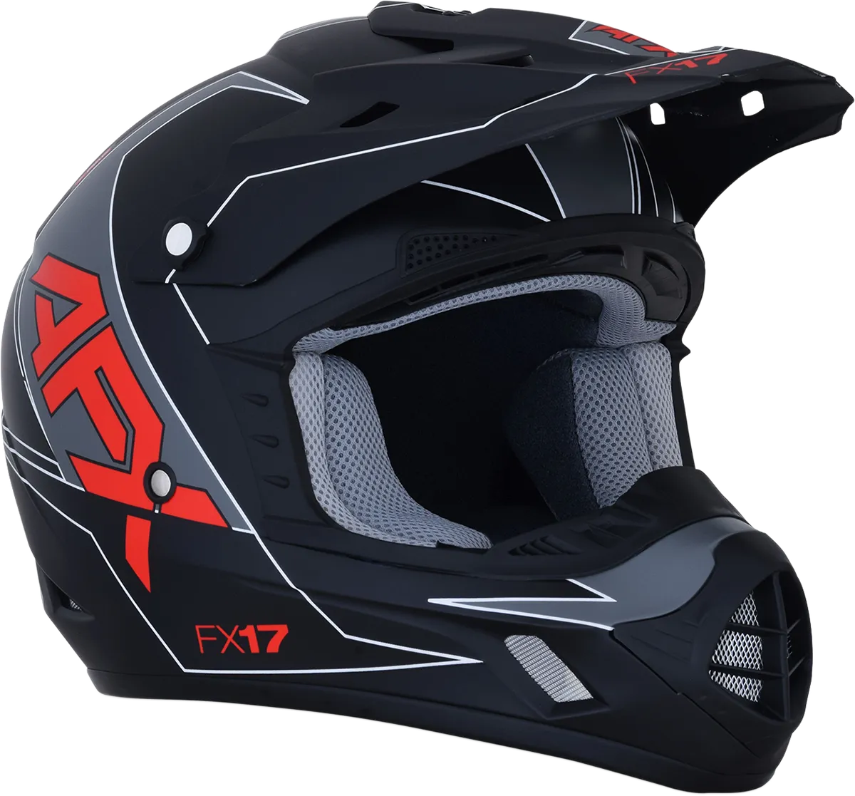 AFX FX-17 Helmet - Aced - Matte Black/Red - Small 0110-6484