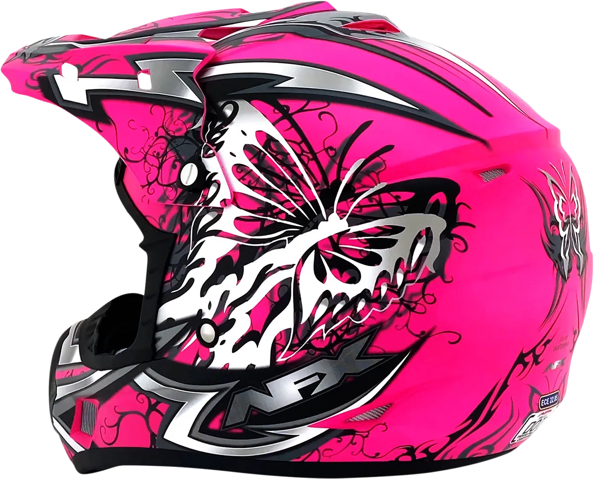 AFX FX-17 Helmet - Butterfly - Matte Hot Pink - Large 0110-7109