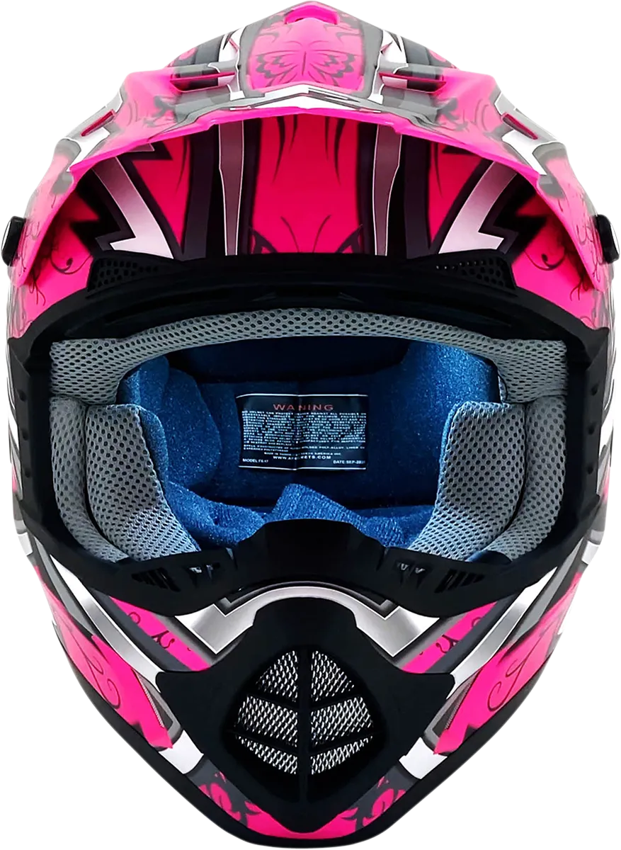 AFX FX-17 Helmet - Butterfly - Matte Hot Pink - Large 0110-7109