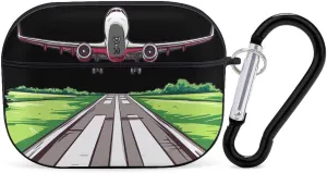Airplane Aviation Aviator Flight Pilot Earbud Case Bluetooth Headphone Case Full Protective Case with Keychain Compatible with Airpods Pro Black-Style