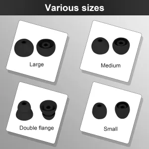 Alitutumao 10pcs Replacement Earbuds Silicone Eartips Double Flange Compatible with Wireless Powerbeats2 Powerbeats3 Beats by dr dre Earphones