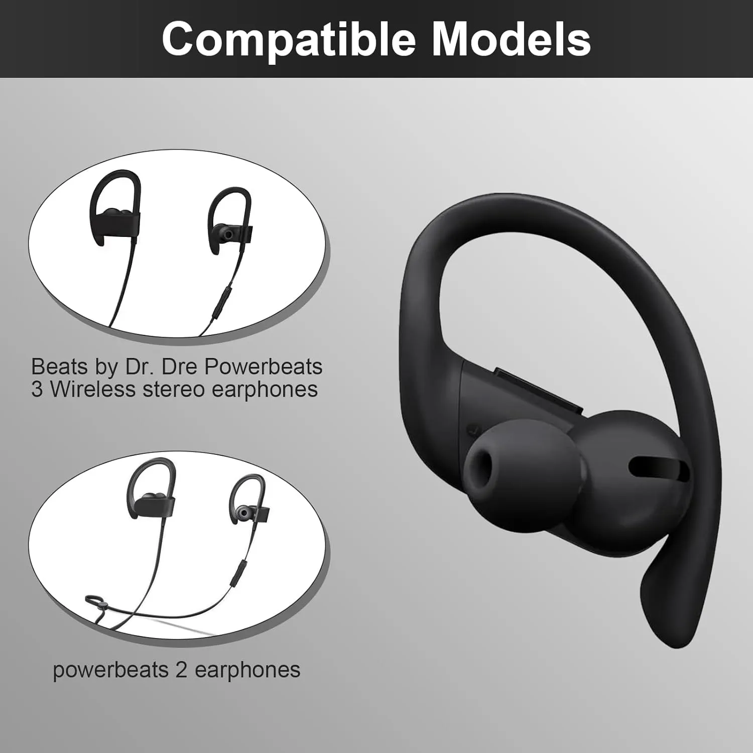 Alitutumao 10pcs Replacement Earbuds Silicone Eartips Double Flange Compatible with Wireless Powerbeats2 Powerbeats3 Beats by dr dre Earphones