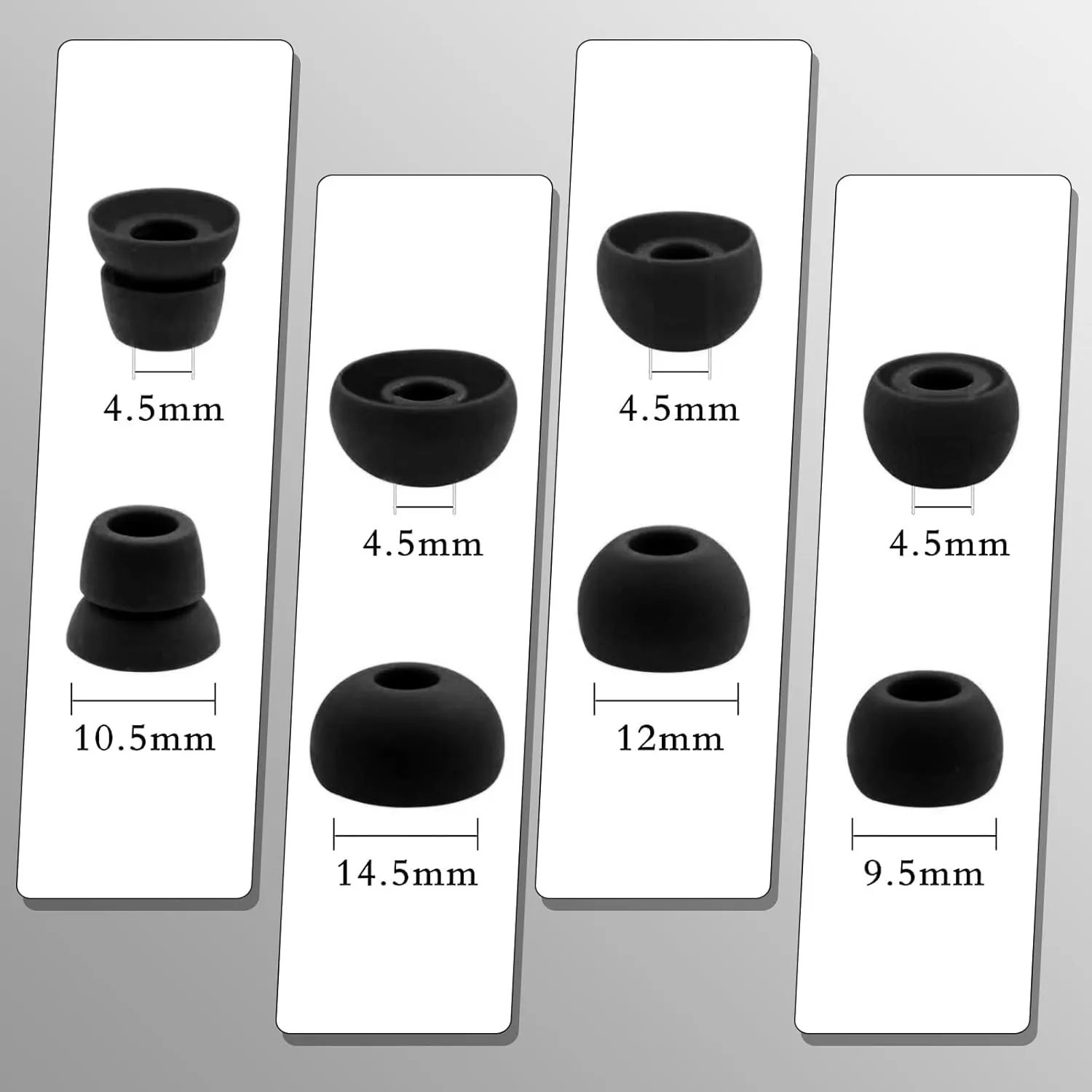 Alitutumao 10pcs Replacement Earbuds Silicone Eartips Double Flange Compatible with Wireless Powerbeats2 Powerbeats3 Beats by dr dre Earphones