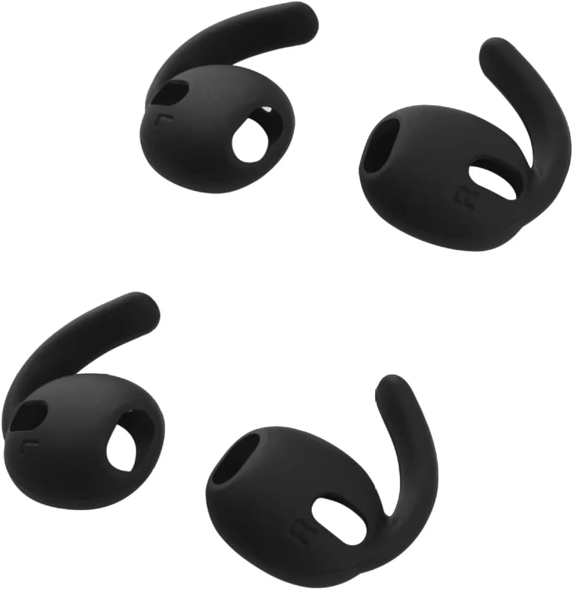 ALXCD Sport Ear Tips Compatible with Galaxy Buds 3 Earbuds SM-R530NZAFXAR, 4 Pairs Sport Anti-Slip Eartips Replacement Silicone Earbuds Tips, Compatible with Galaxy Buds 3 SM-530N 4 Pairs Black