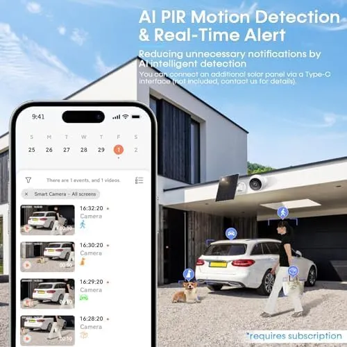 AMTIFO Security Cameras Wireless Outdoor Magnetic - 4-Pack Install-Free Indoor Smart 2K WiFi - Long Battery Life Powered Wireless Security Camera with AI Motion Detection