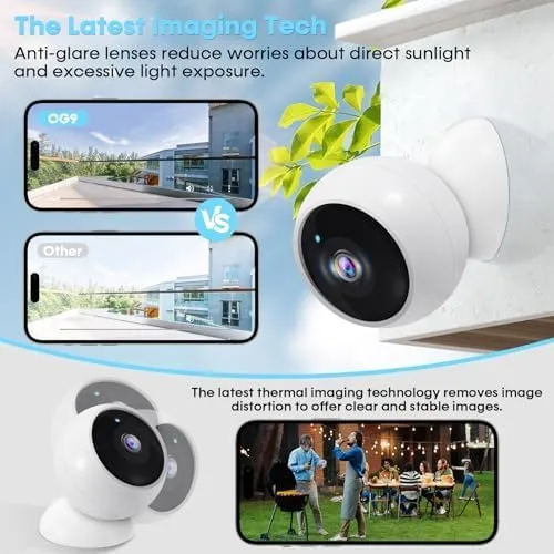 AMTIFO Security Cameras Wireless Outdoor Magnetic - 4-Pack Install-Free Indoor Smart 2K WiFi - Long Battery Life Powered Wireless Security Camera with AI Motion Detection