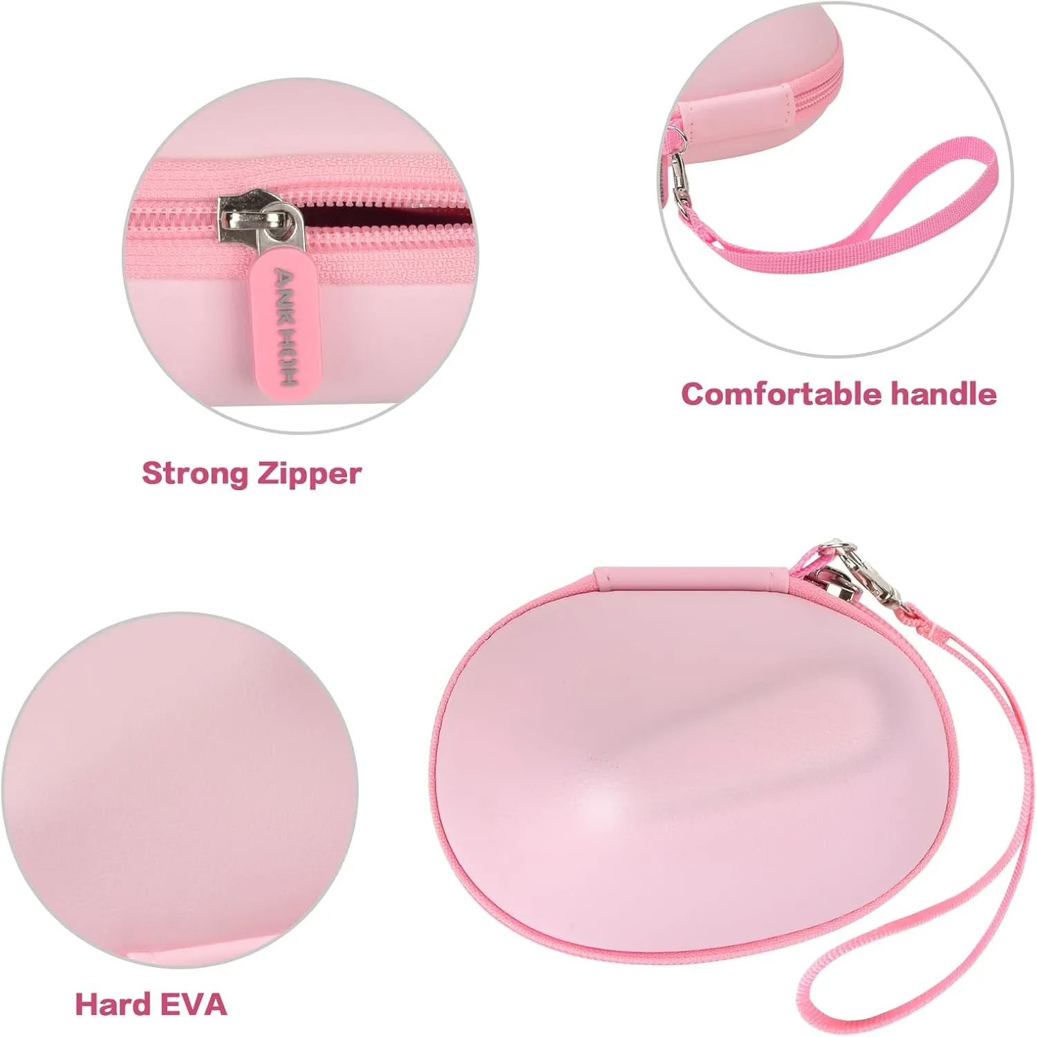 ANKHOH Case for Logitech Lift Vertical Ergonomic Mouse, Travel Carrying Holder Storage Box for Logi Wireless Bluetooth Cordless Upright Mouse - Bag Only (Pink)