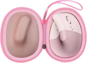 ANKHOH Case for Logitech Lift Vertical Ergonomic Mouse, Travel Carrying Holder Storage Box for Logi Wireless Bluetooth Cordless Upright Mouse - Bag Only (Pink)