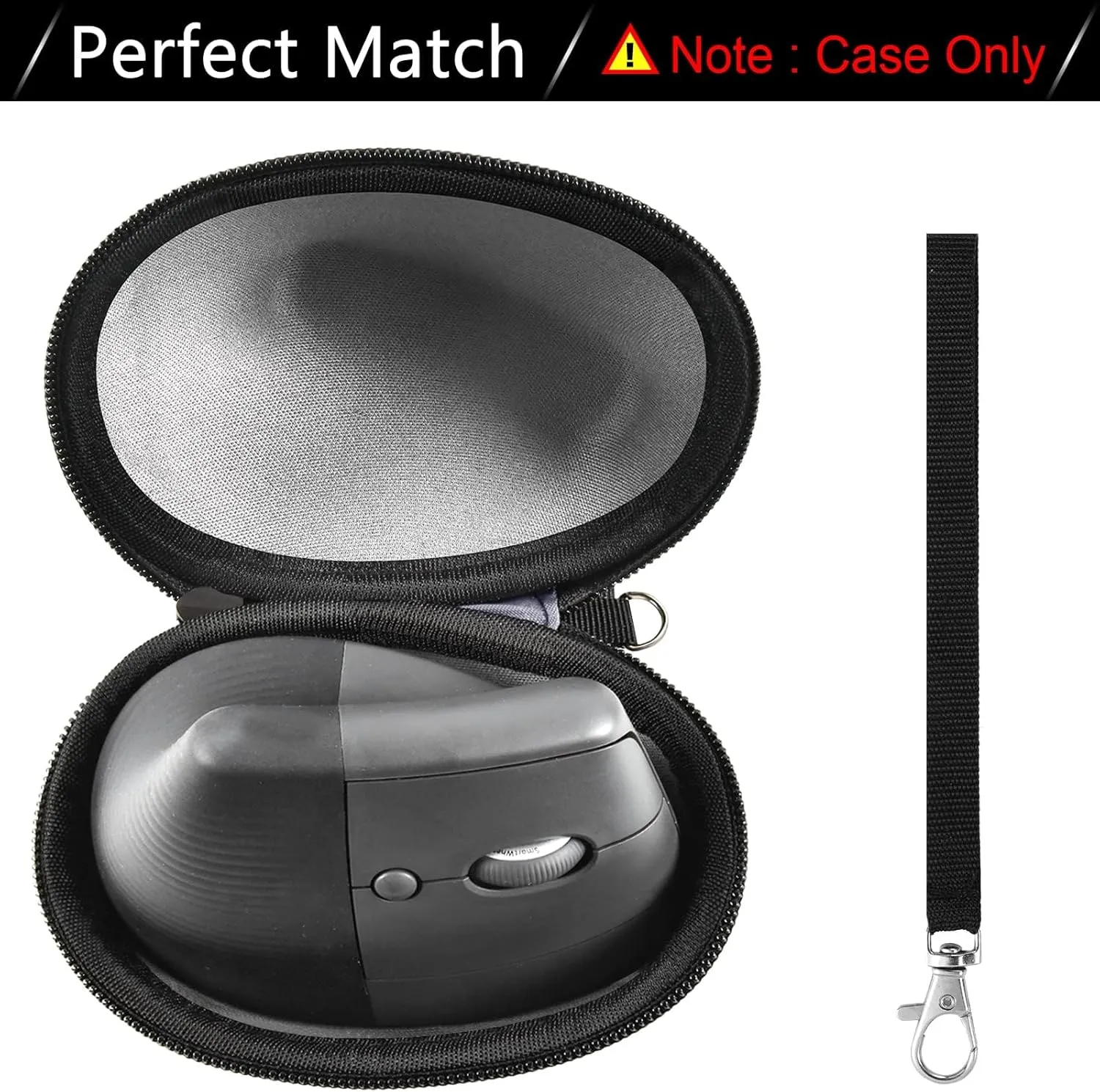 ANKHOH Case for Logitech Lift Vertical Ergonomic Mouse, Travel Carrying Holder Storage Box for Logi Wireless Bluetooth Cordless Upright Mouse, Black-Bag Only (Black)