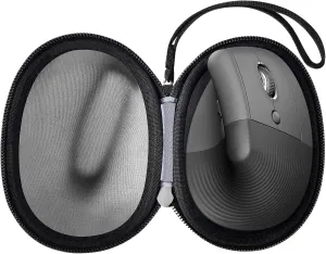 ANKHOH Case for Logitech Lift Vertical Ergonomic Mouse, Travel Carrying Holder Storage Box for Logi Wireless Bluetooth Cordless Upright Mouse, Black-Bag Only (Black)