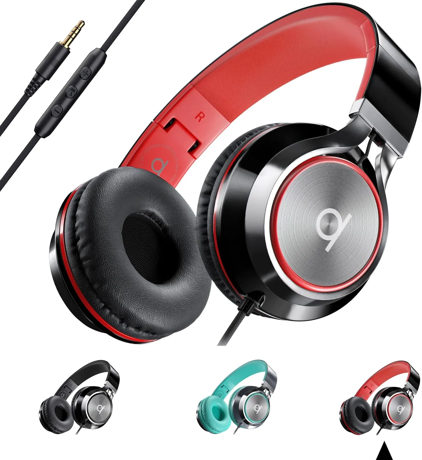 ARTIX CL750 Wired Headphones with Mic & Volume Control  Noise Isolating On-Ear Headphones for Computer and Laptop Wired, Plug in Corded Headphone Over Ear with Wire (Foldable, Aux Jack 3.5mm)