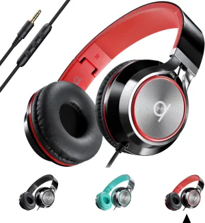 ARTIX CL750 Wired Headphones with Mic & Volume Control  Noise Isolating On-Ear Headphones for Computer and Laptop Wired, Plug in Corded Headphone Over Ear with Wire (Foldable, Aux Jack 3.5mm)