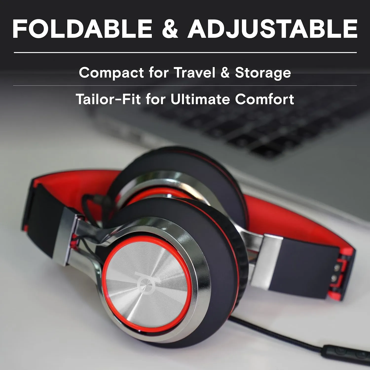 ARTIX CL750 Wired Headphones with Mic & Volume Control  Noise Isolating On-Ear Headphones for Computer and Laptop Wired, Plug in Corded Headphone Over Ear with Wire (Foldable, Aux Jack 3.5mm)