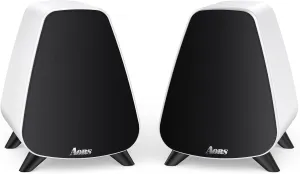 AS31 Active Bookshelf Speakers -2.0 Powered Stereo Compact laptops Desktop Speakers with 3bass, Bluetooth 5.3, RCA/Optical/subwooder Output, 80W RMSWood for Music, Gaming, Podcasts,dj (White)