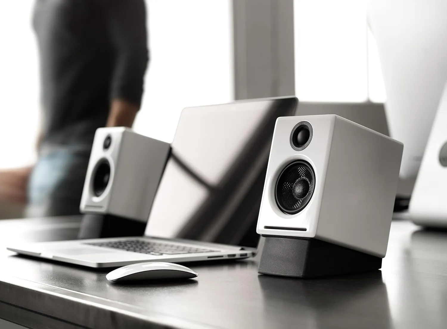 Audioengine A2  Desktop 24 Bit Wireless Bluetooth Desktop Speakers - 60W Computer Speakers for Music and Gaming