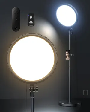 Aureday 12 Selfie Ring Light with Stand, Overall 79 Tall Ringlight Stands with Remotes and Phone Holder, Professional Floor Stand Light Ring for Video Recording/Live Stream/TikTok/Photography/Barber
