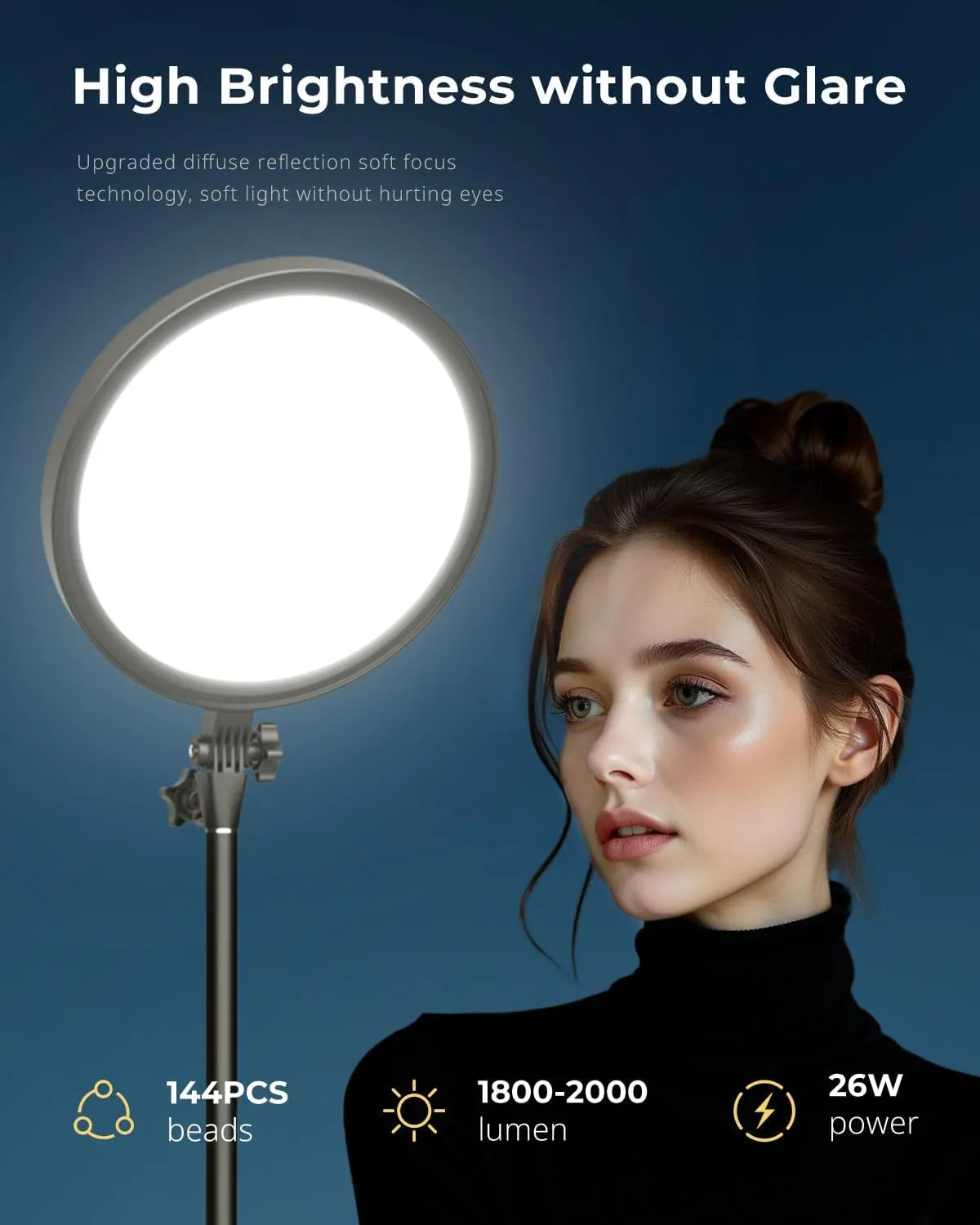 Aureday 12 Selfie Ring Light with Stand, Overall 79 Tall Ringlight Stands with Remotes and Phone Holder, Professional Floor Stand Light Ring for Video Recording/Live Stream/TikTok/Photography/Barber