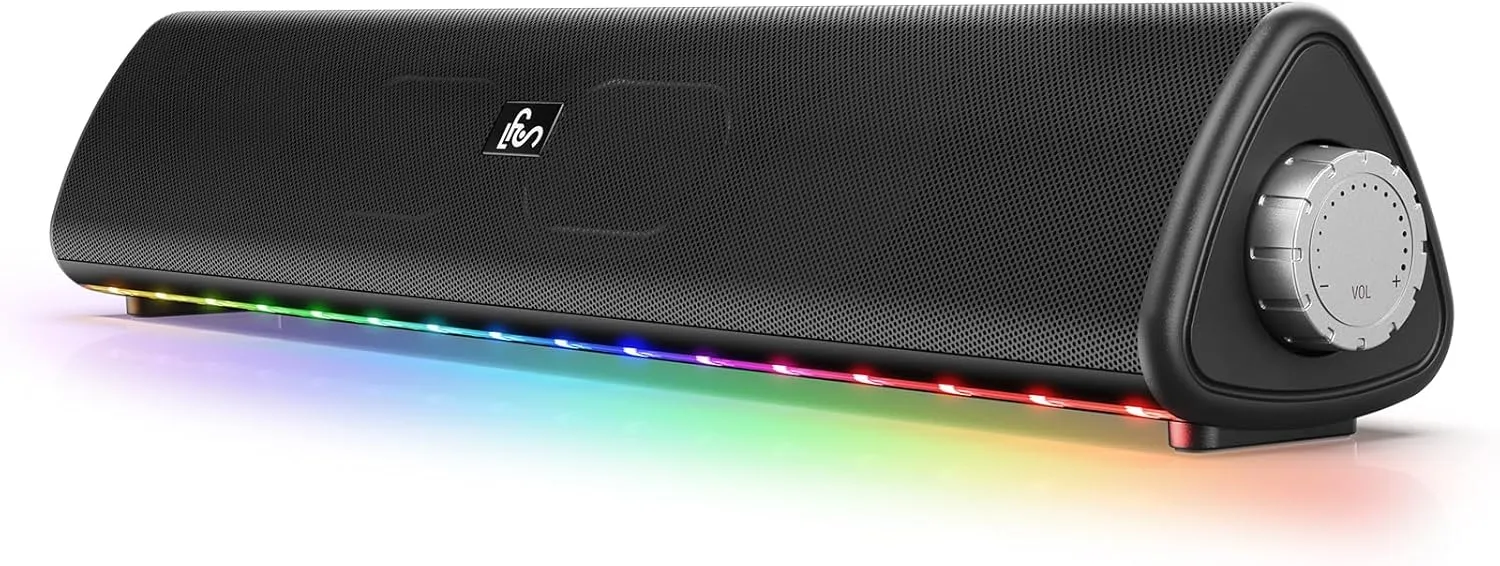 Bluetooth Computer Speakers for Desktop, 20W Stereo Sound, 3.5 mm Aux-in Connection, Wireless Battery Powered PC Speakers for Laptop, Tablet, Gaming