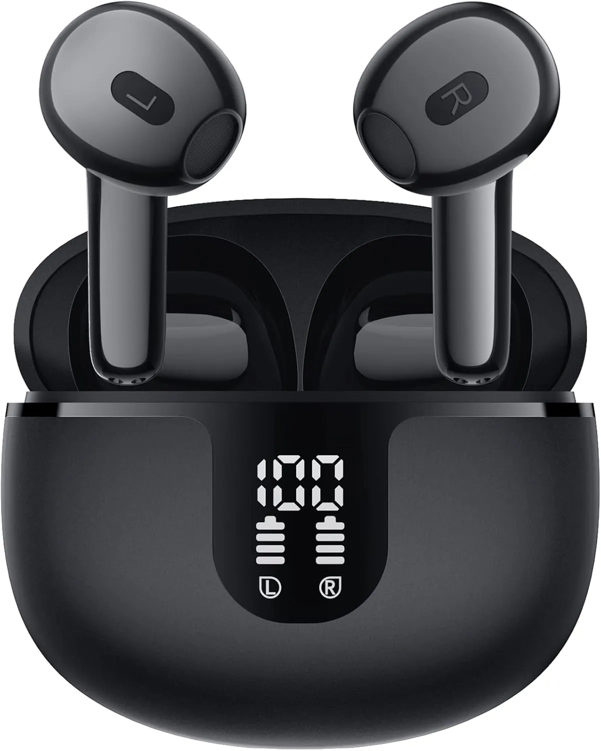 Bluetooth Headset True Wireless IPX7 Waterproof in-Ear Headset,Bluetooth 5.2 Touch Control with Microphone,50H Playback LED Power Display,TV,Smartphone,PC,Laptop