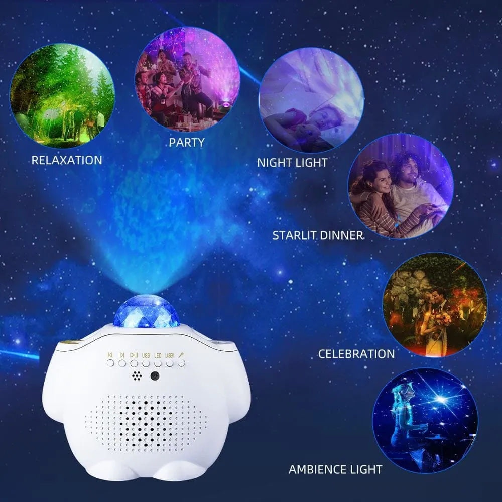 Bluetooth Speaker Star Projector Led Nebula Night Light with Remote Control