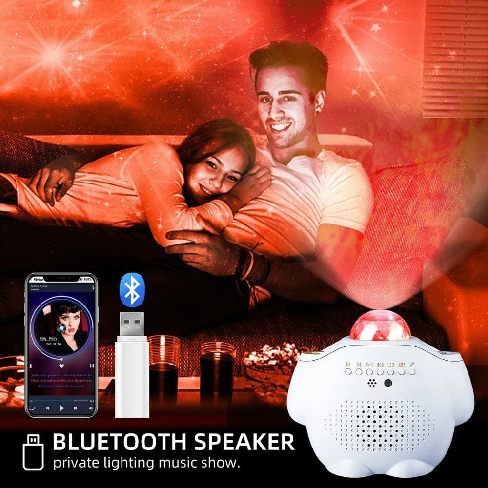 Bluetooth Speaker Star Projector Led Nebula Night Light with Remote Control