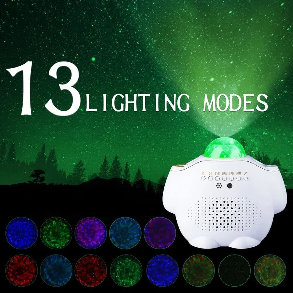 Bluetooth Speaker Star Projector Led Nebula Night Light with Remote Control