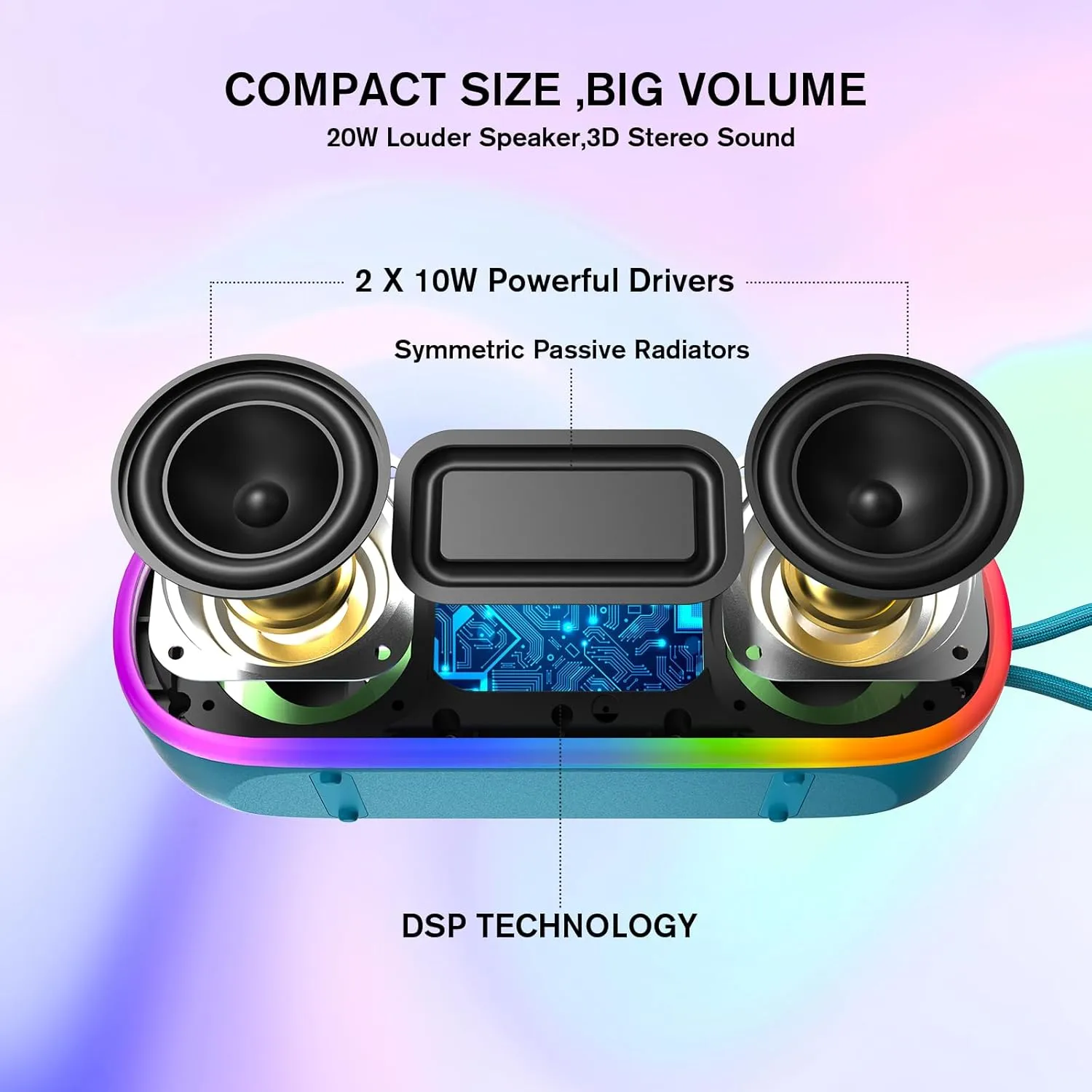 Bluetooth Speakers,IPX7 Waterproof Speaker with 20W Powerful Sound,Portable Wireless Speakers with Extral Bass,for Beach Pool Camping Outdoors,Christmas/Birthday Gift for Men,Women,Friends